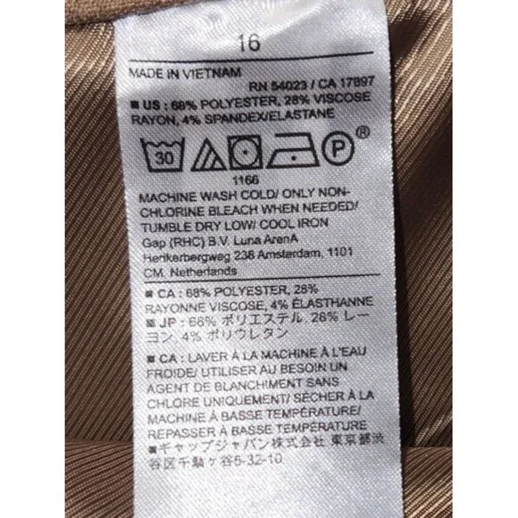 NEW Banana Republic Pleated Beige Pant Size 16 Retails $100 - Picture 3 of 12